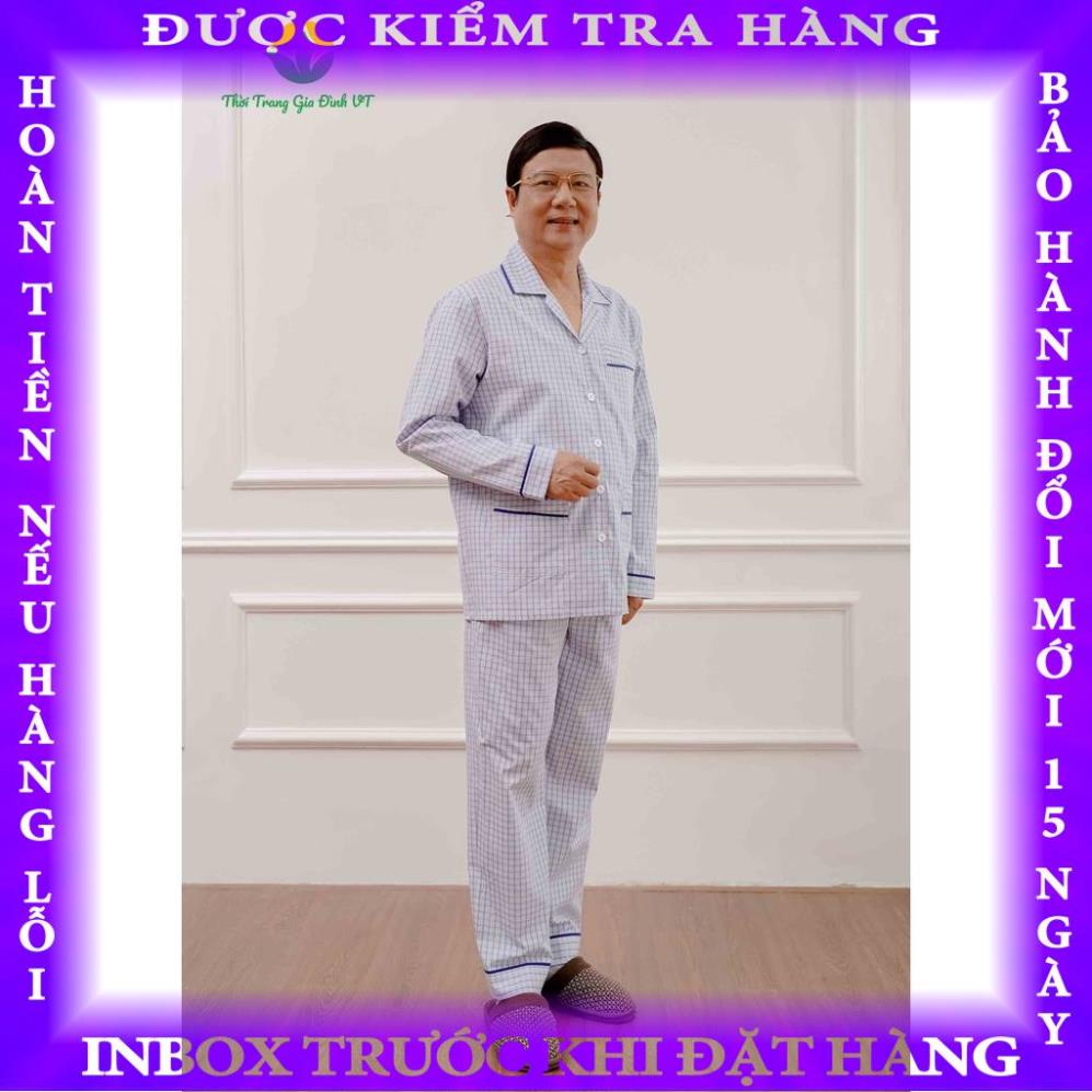 Bộ pijama trung niên thu đông Việt Thắng quần dài áo dài tay , chất liệu cotton mềm mại B50.2201 vandung