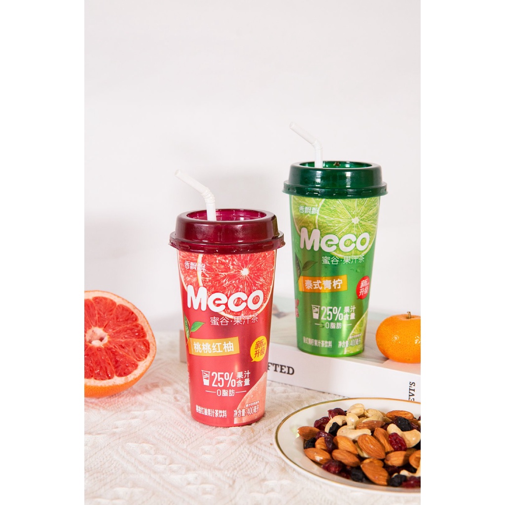 Combo 10 cốc trà hoa quả Meco vì đào bưởi
