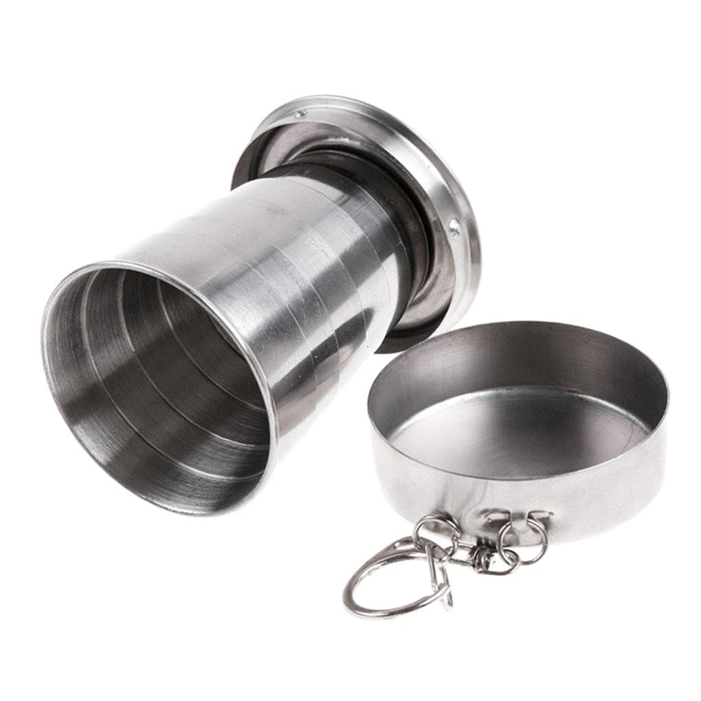 Cốc Uống Nước Bằng Thép Không Gỉ Có Thể Gấp Gọn Tiện Dụng Mang Theo Du Lịch