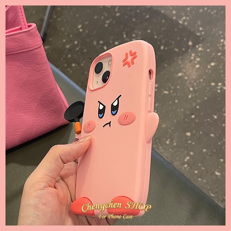 Ốp Điện Thoại Silicon Hình Angry Kirby Cho iPhone14ProMax iP13Pro XS iPhone11 12Promax 13Promax 11 12 13