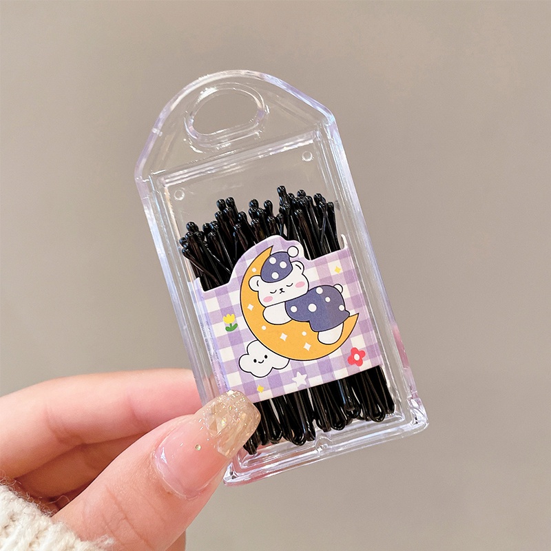 Set 30 Kẹp Tóc Màu Đen Đơn Giản Phong Cách Cổ Điển Cho Nữ