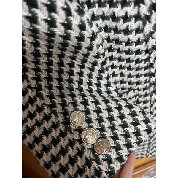 Áo cardigan len giả tweed