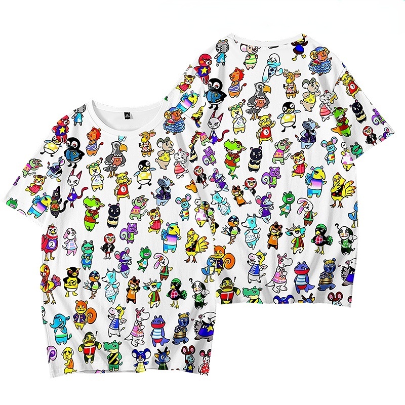 Áo Thun Ngắn Tay Có Mũ Trùm Đầu In Hình Động Vật Thời Trang Cho Cặp Đôi