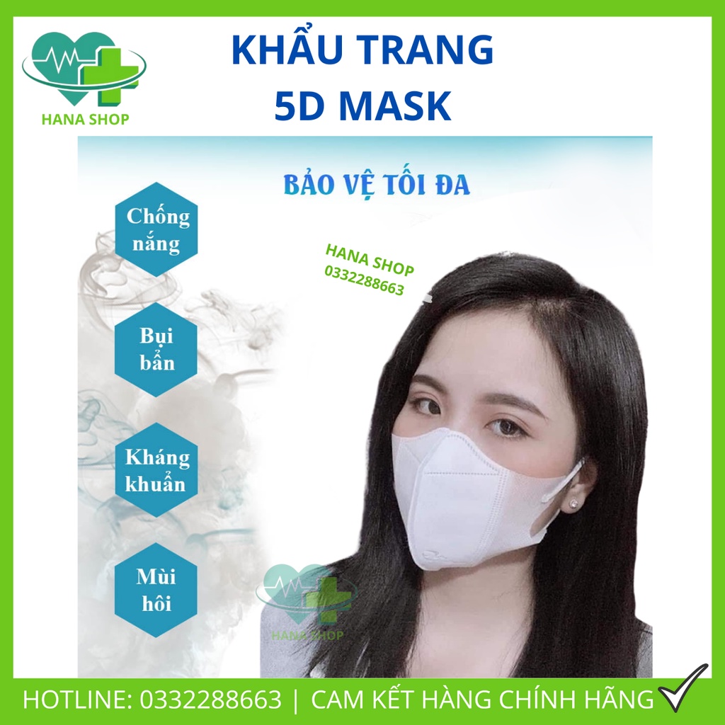 [Set 10 Cái] Khẩu Trang 5D Mask Thịnh Phát Chính Hãng Hàng Cao Cấp Dày 3 Lớp Vải Không Dệt Chống Lem Son