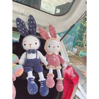 Set len tự móc Diy - thỏ tai dài 60cm