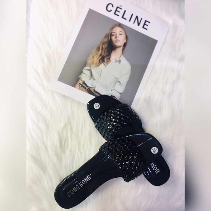 (Xả Kho)Dép Nữ Cao gót 3cm mũi vuông quai ngang đan lưới