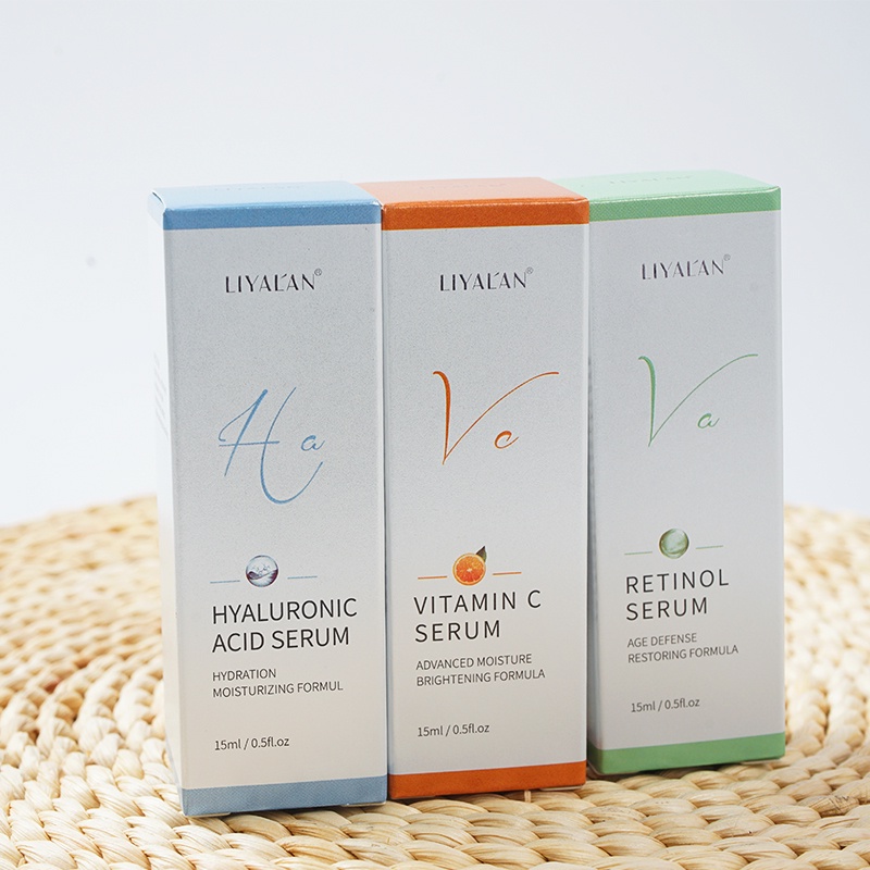 Serum LIYALAN axit hyaluronic vitamin C retinol dưỡng ẩm làm trắng chống lão hóa (15mlx3)