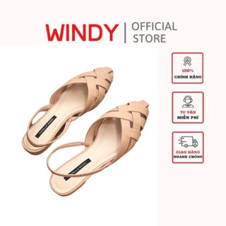 Giày sandal bệt mũi nhọn quai đan rọ windy sd-0300