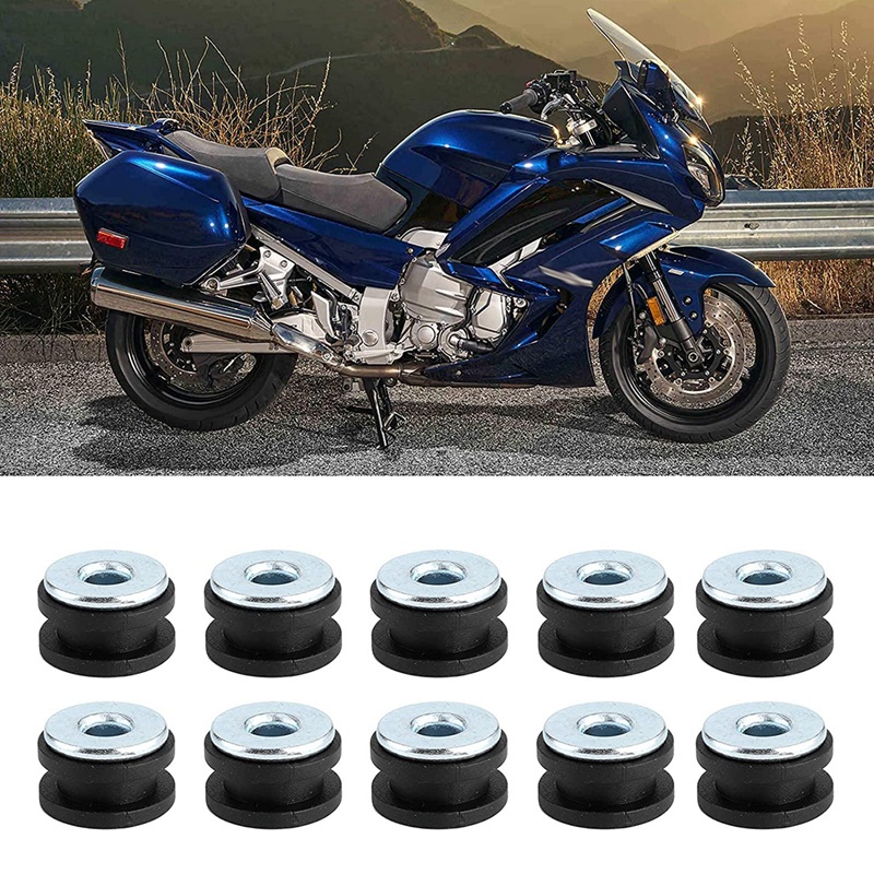 Set 20 Vòng Đệm Cao Su Cho Kính Chắn Gió Xe Mô Tô Honda Yamaha Suzuki Kawasaki