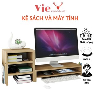 ⭐⭐⭐ COMBO 🎗️ KỆ ĐỂ MÁY TÍNH kèm KỆ SÁCH ĐỂ BÀN 🌈 LẮP GHÉP