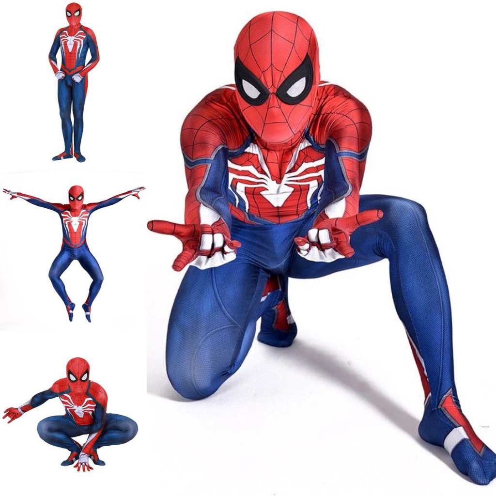Adult Kids PS4 Insomniac Spider-man Cosplay Costume 3D Print Spidey Zentai Suit