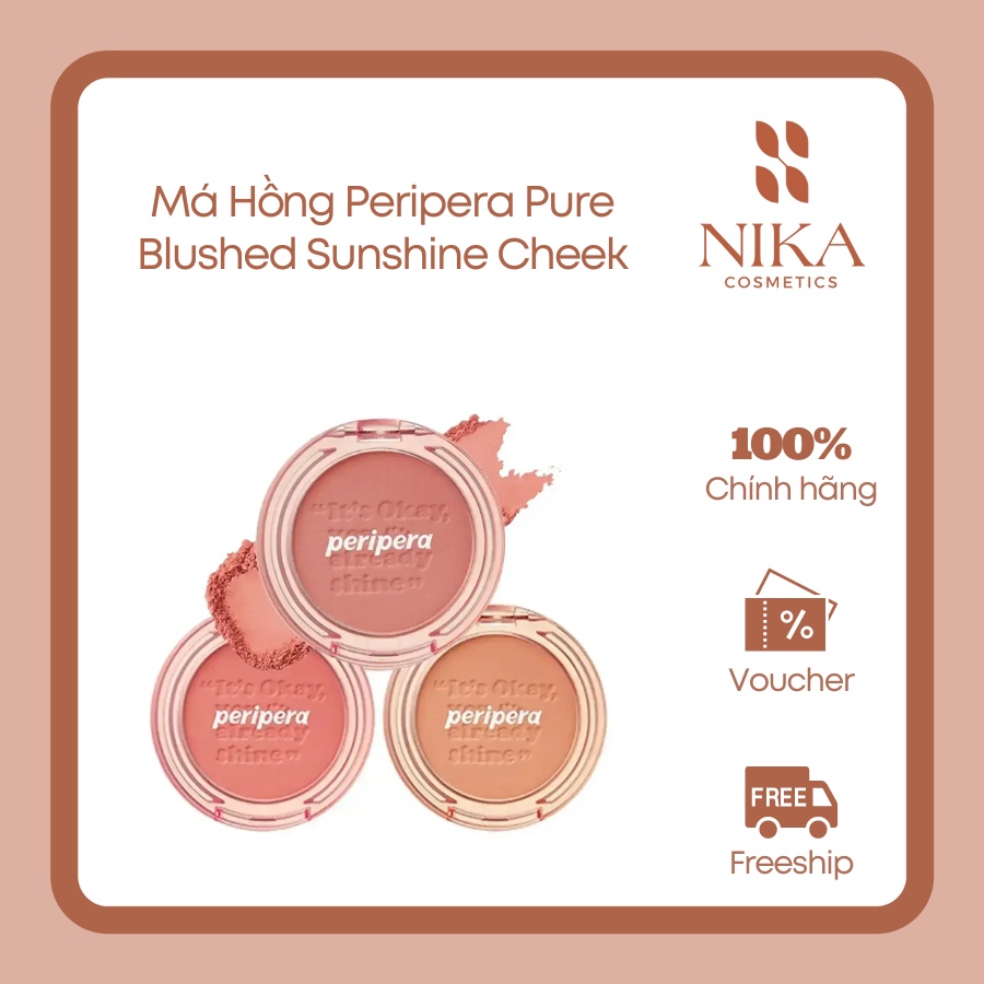 Phấn Má Hồng Peripera Pure Blushed Sunshine Cheek [Nika Cosmetics]