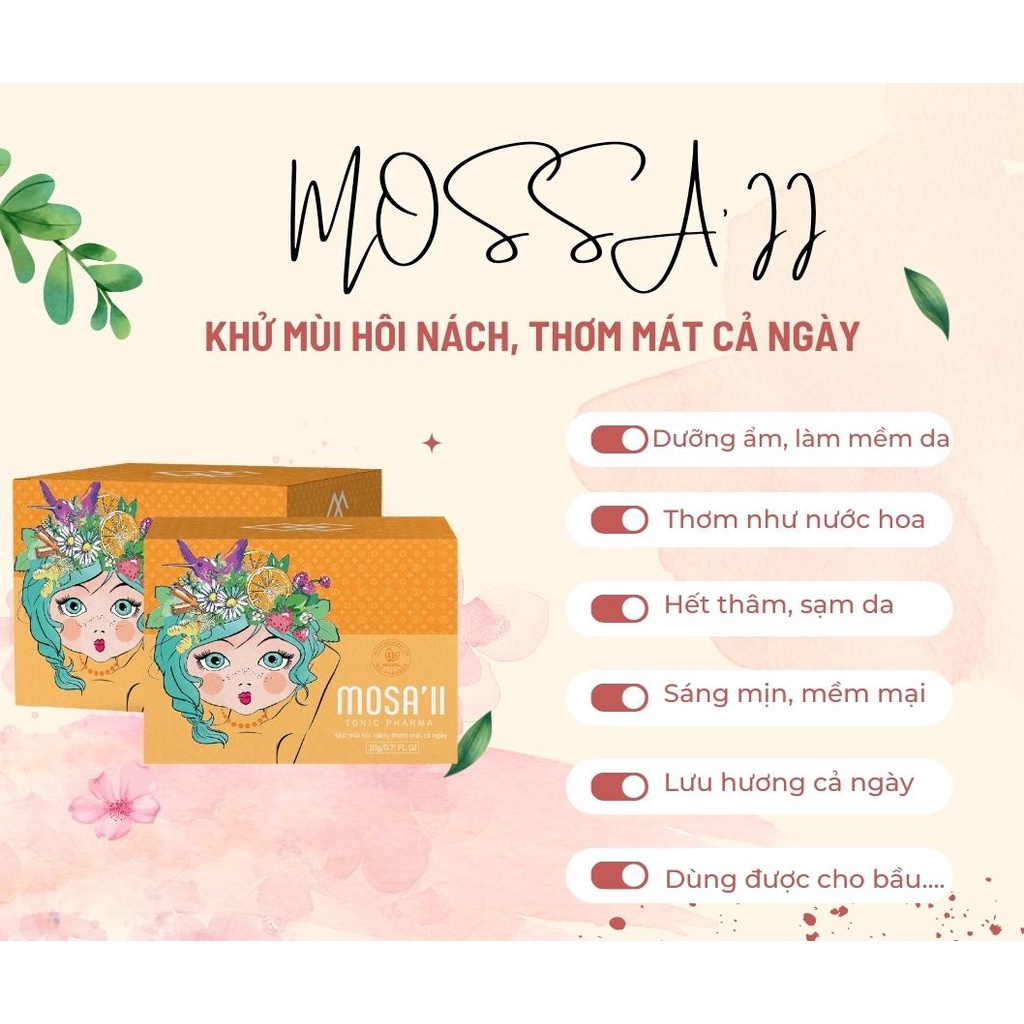 Serum hôi nách MOSA'II 20ml tác dụng triệt hôi nách, hôi chân, mồ hôi tay chân vĩnh viễn