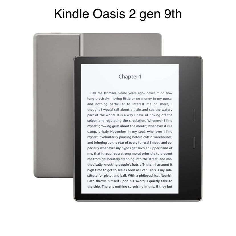 Máy đọc sách Kindle Oasis 2 9th màn hình 7” 300PPI có phím chuyển trang, chống nước IPX8, nghe Audible, Wifi, Bluetooth