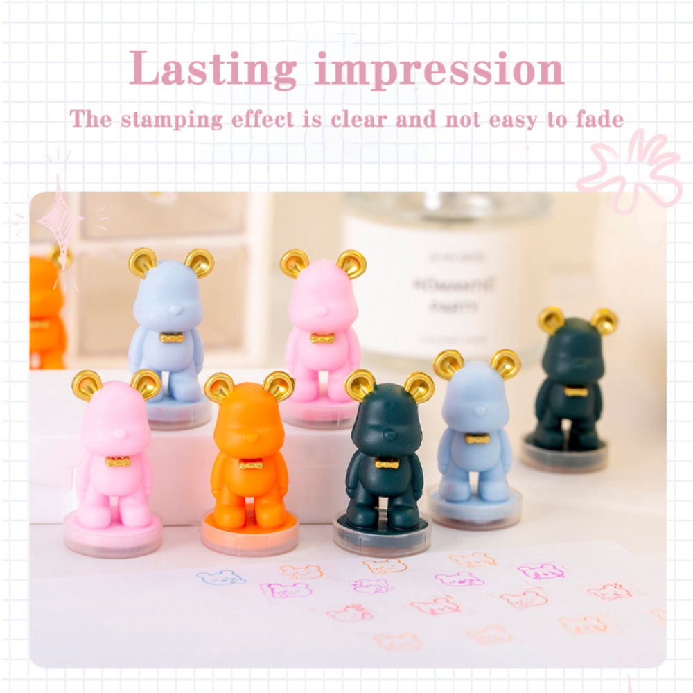 Hoạt Hình Gấu Con Dấu Dễ Thương Xếp Hình Trẻ Em Con Dấu Nhựa Đồ Chơi Ngộ nghĩnh DIY Mini Trường Mẫu Giáo Giải Thưởng Quà Tặng Truing1