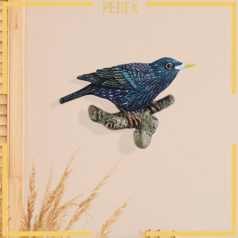 [Perfk] Móc Nhựa Treo Gạch Hình Chú Chim Trên Nhánh Cây Cho Áo Choàng Ngoài Trời