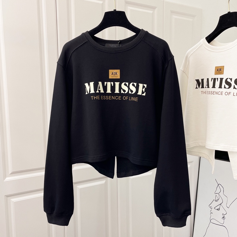 NRVP Áo kiểu phong cách thể thao tay dài có in chữ thời trang cho nữ