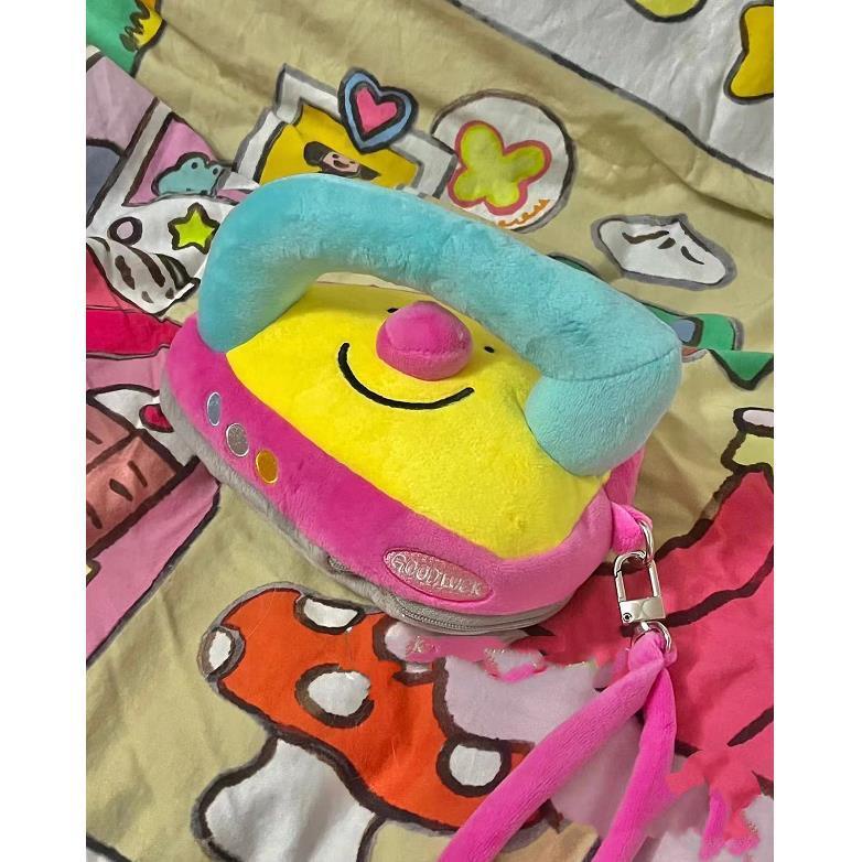 Túi Đựng Bút Chì / Mỹ Phẩm Bằng Lông Nhung Họa Tiết Quái Vật May Mắn Dễ Thương