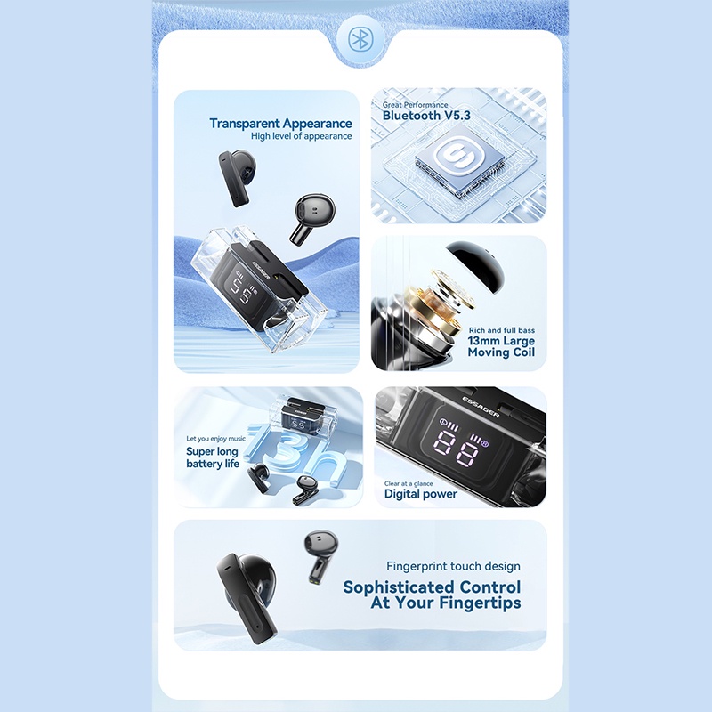 Tai Nghe Bluetooth Essager E90 Kèm Mic Thoại