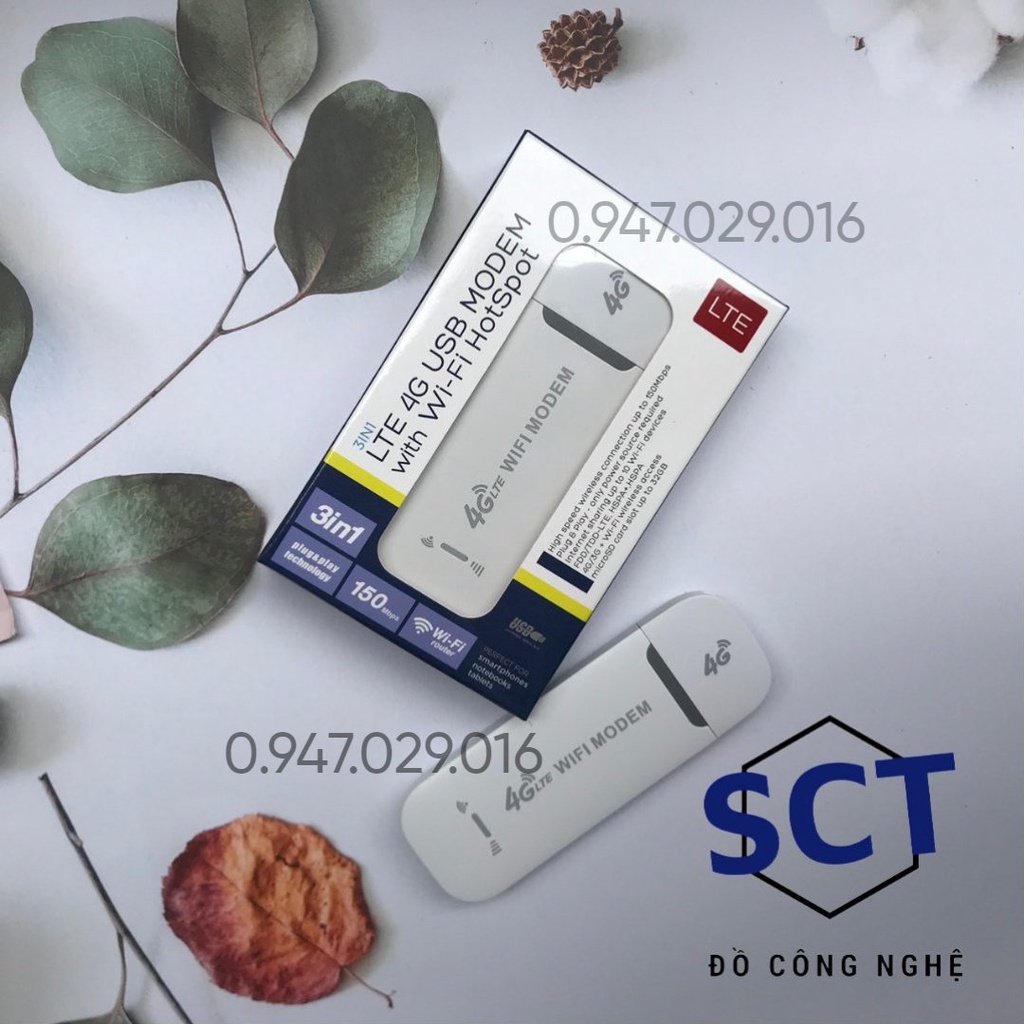 USB DCOM 3G 4G DONGLE phát Wifi từ sim 3G/4G dùng được đa mạng, có khe đọc thẻ nhớ