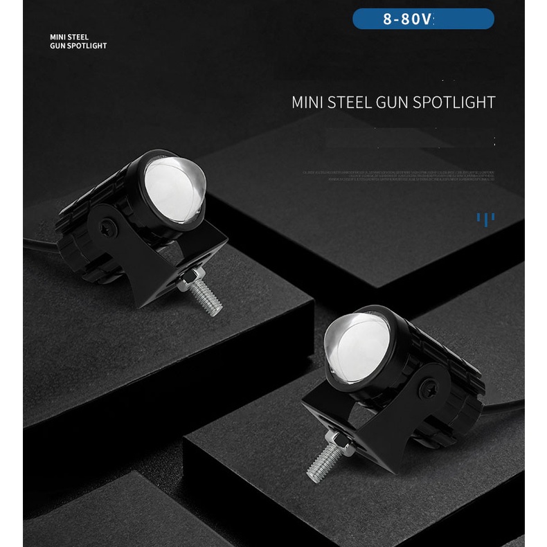 Đèn pha bi cầu 2 màu dùng xe máy điện  48V 80V