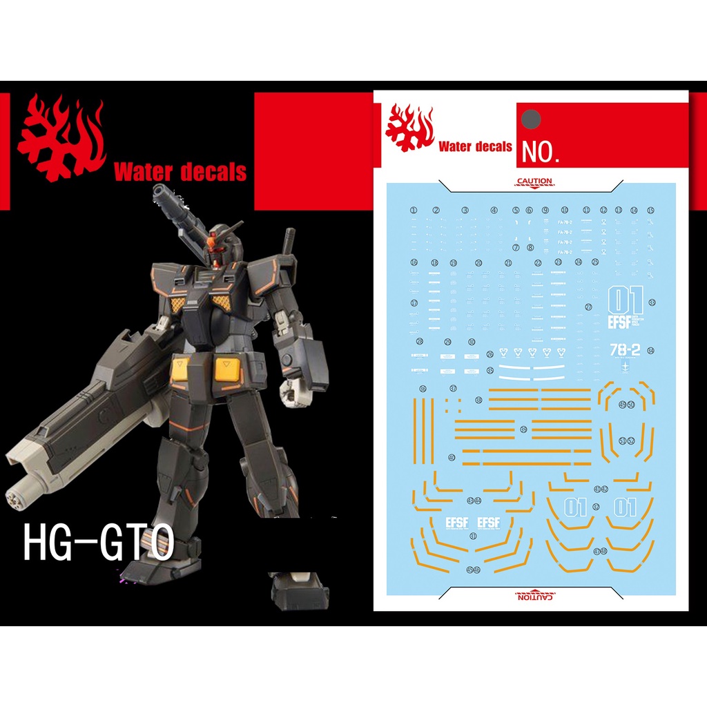 Decal nước cho mô hình lắp ráp HG GTO Heavy Gundam Rollout Color
