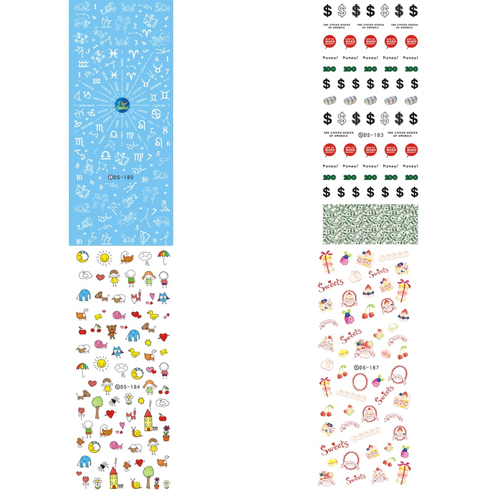 Miếng Dán Móng Chuyển Nước Trang Trí Nghệ Thuật DIY