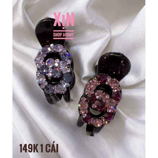 kẹp gắp tóc càng cua số 8 đính đá màu cao cấp