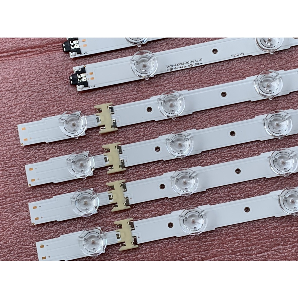 THANH LED TIVI SAMSUNG 43KU6000 43MU6100 43MU6150 HÀNG ZIN HÃNG MỚI 100% BỘ 4 THANH 7 BÓNG VÀ 4 THANH 5 BÓNG MỖI BÓNG 3V