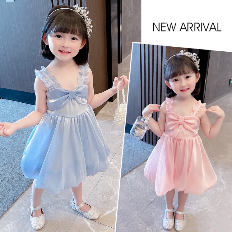 Đầm váy công chúa nơ xinh bé gái size từ 5-12kg chất đẹp cho bé đi chơi dự tiệc