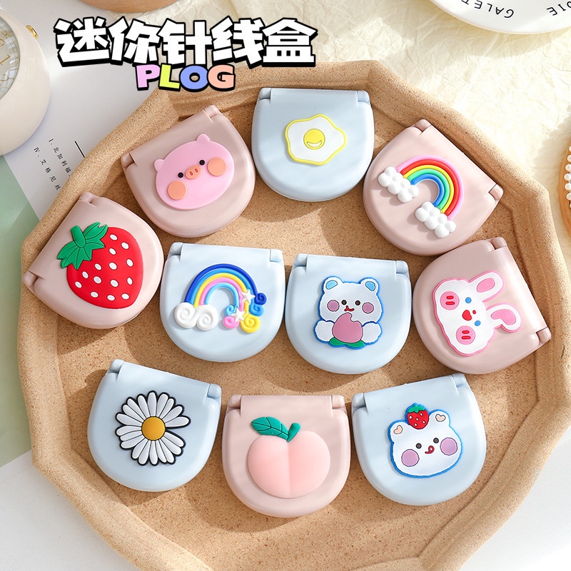 Hộp Kim Chỉ May Vá Mini Nắp Gập Màu Pastel