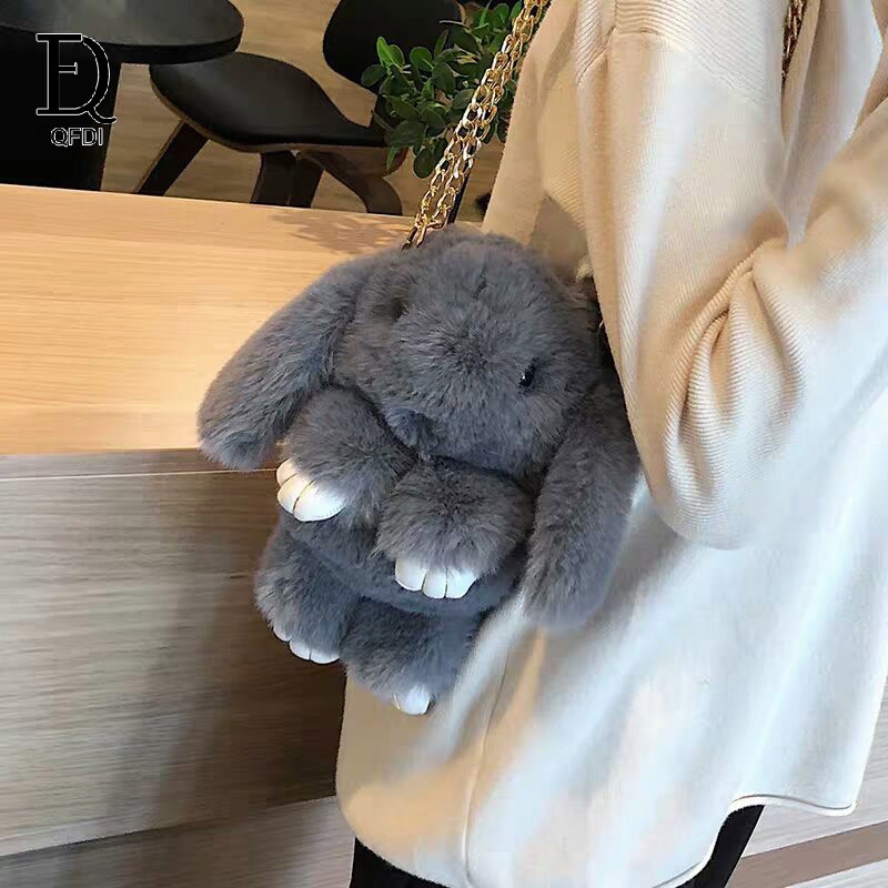 Túi đeo chéo vai hình thỏ bằng vải lông dễ thương dành cho bạn nữ đi học SHOPSIEURE88