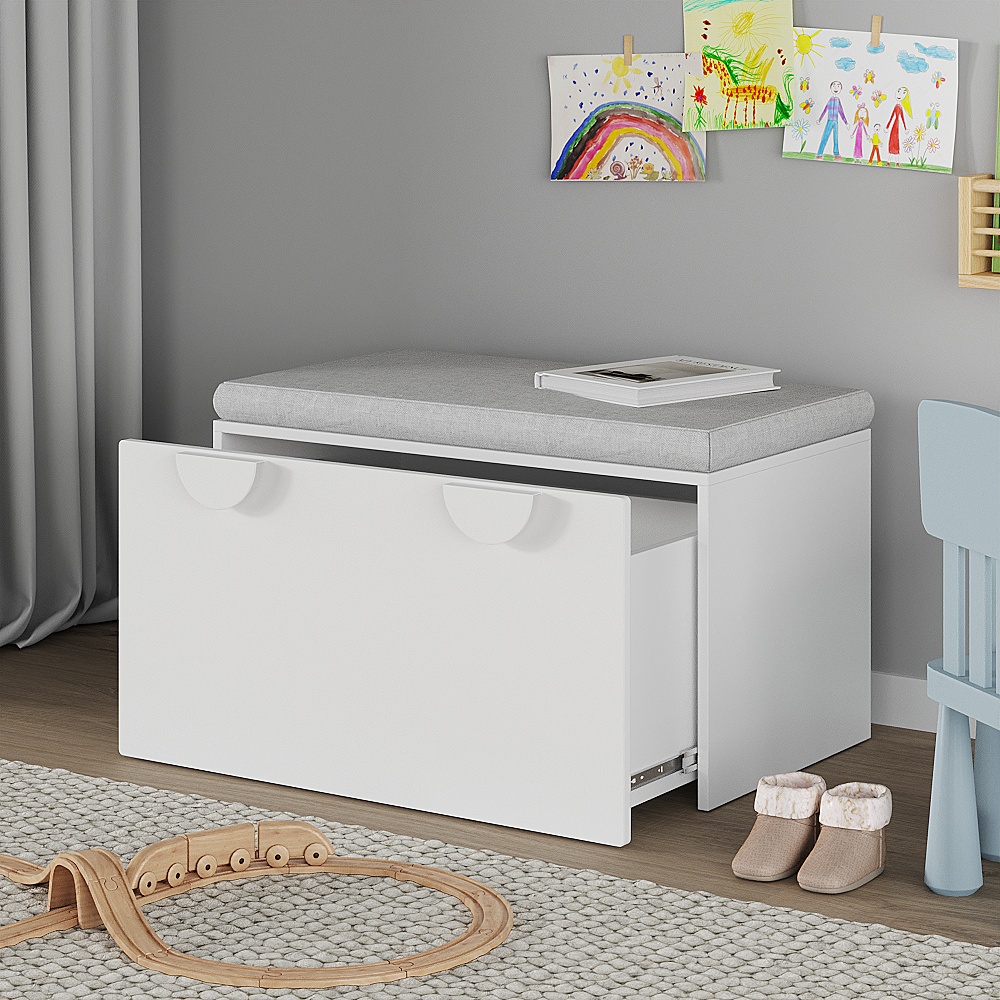 ZANOTTA, Tủ ghế đựng đồ chơi cho trẻ kèm tay nắm STO_028, 90x52x48cm, tủ gỗ Scandi Home