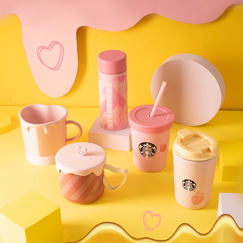 Ly Starbucks 12Oz  Pink Silicon Lid Mug FY23VDay WM