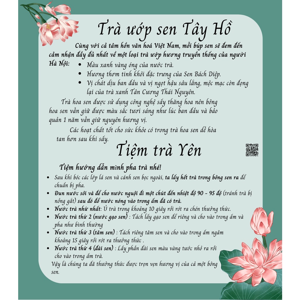 Trà Ướp Sen Bách Diệp Tây Hồ