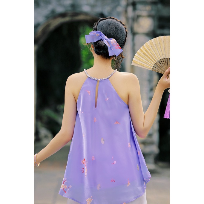 Sumire Store Áo yếm Organza Bích Động - Tím