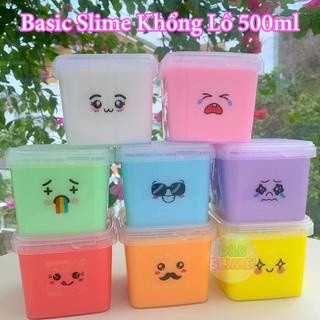 Slime Basic Khổng Lồ 500ml Kèm Hình Dán Biểu Cảm - Đồ Chơi Chất Nhờn Ma Qúai Sỉ và Lẻ DandBSlime