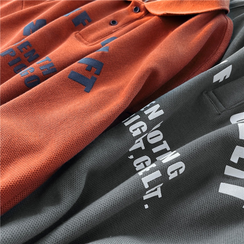 Áo Thun polo Dài Tay In Hình Bánh Waffle Mỹ Cho Nam