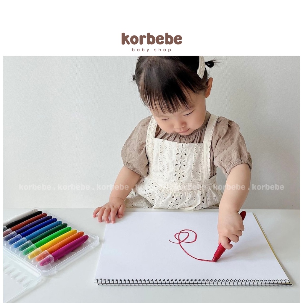 Bút màu lụa mềm cho bé 12 24 màu Silky Crayons Colors 3in1 My Little Tiger Hàn Quốc