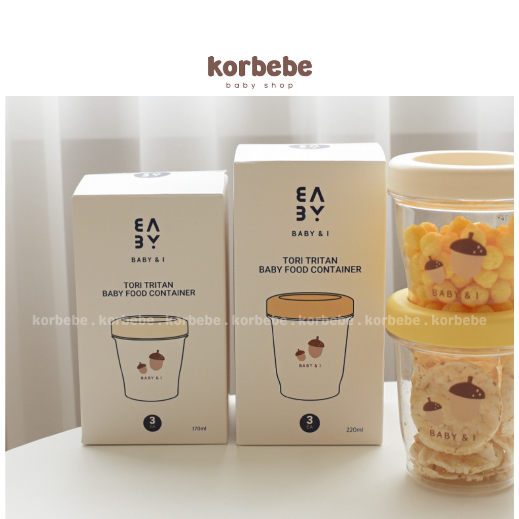 Set 3 hũ trữ đồ ăn dặm cho bé Baby & I Hàn Quốc
