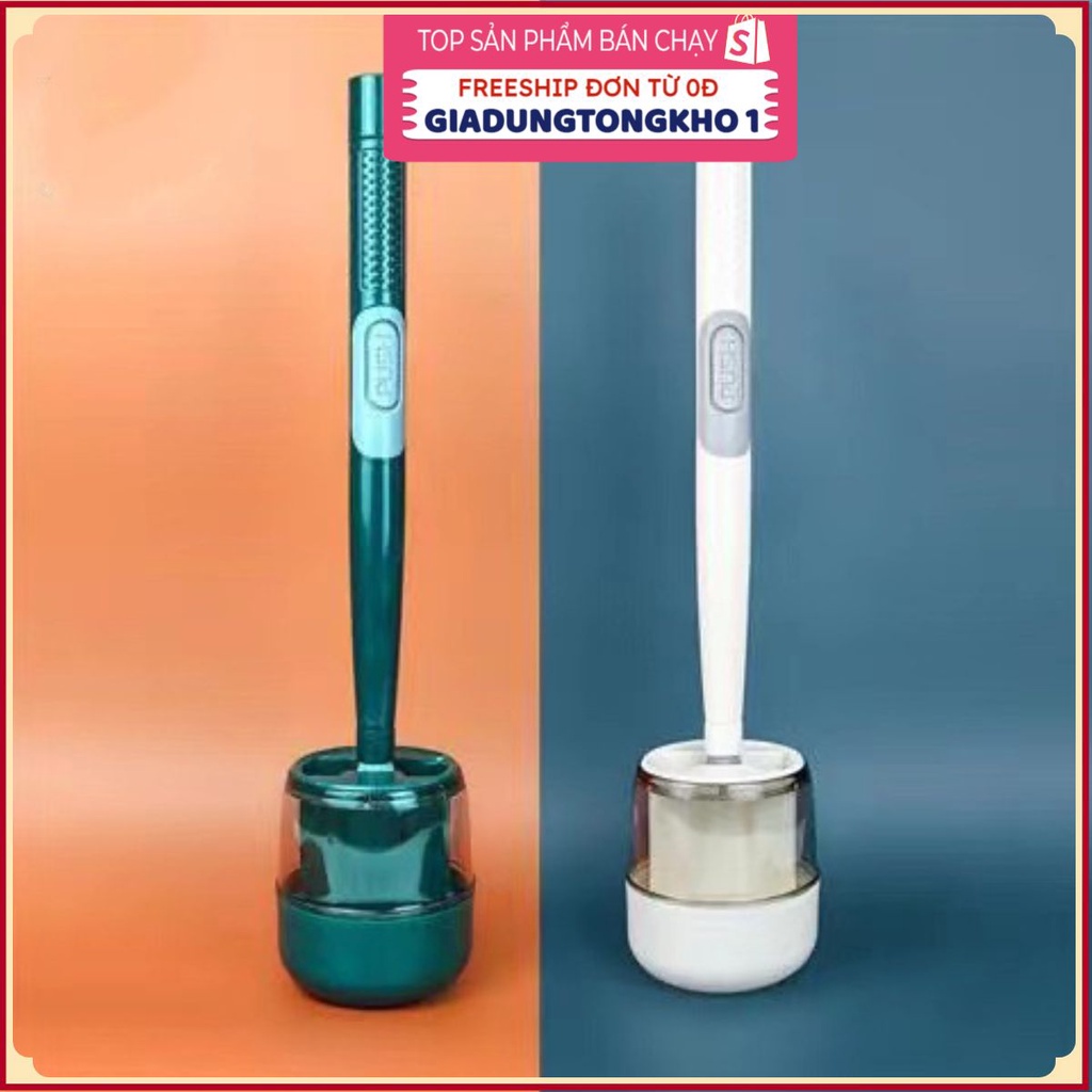 Chổi cọ toiletGIADUNGTONGKHO1Bàn chải chà rửa nhà vệ sinh nhà tắm, Cây cọ silicon có bình chứa xà phòng tiện dụng