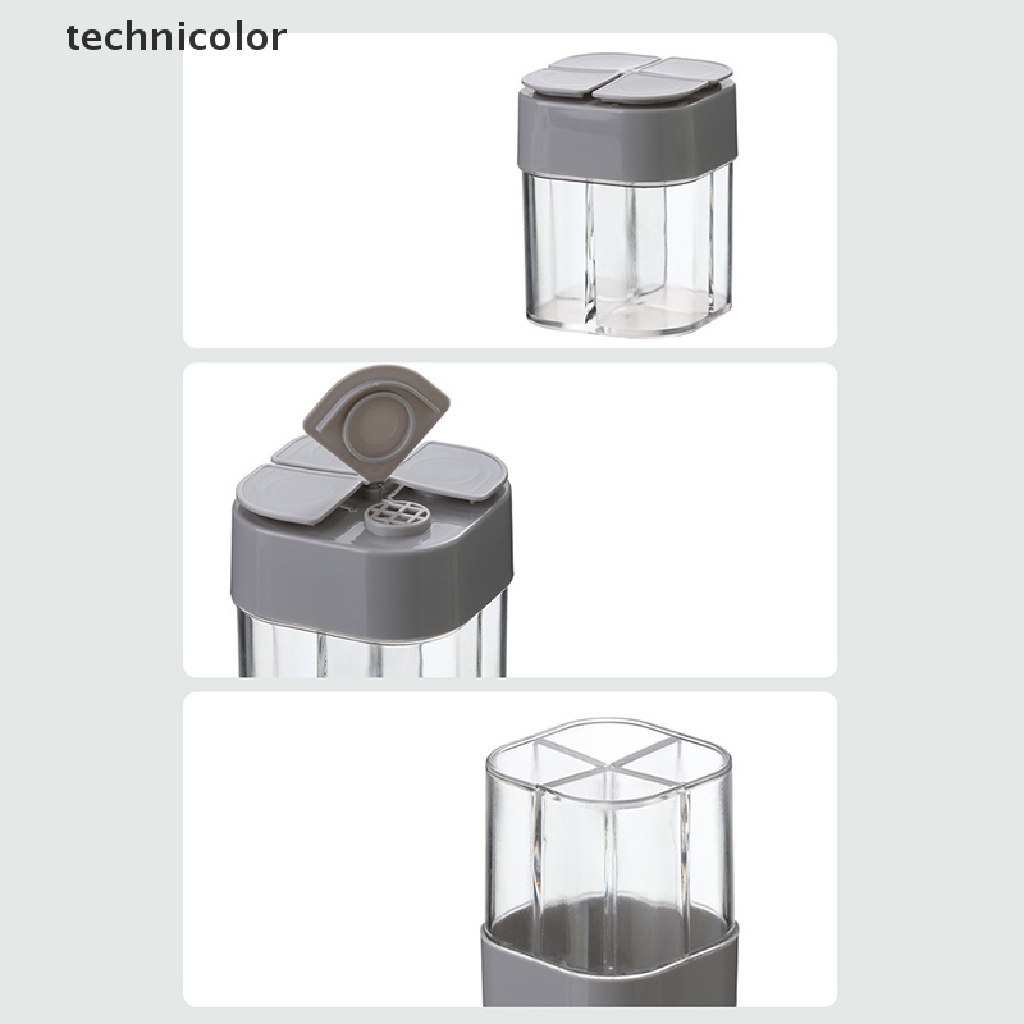 Lọ Đựng Gia Vị Muối Tiêu 4 Trong 1 Trong Suốt Tiện Dụng Mang Theo Du Lịch Cắm Trại