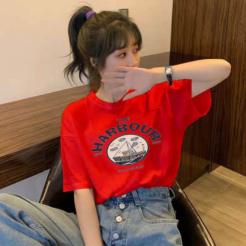 NRVP Áo thun tay ngắn dáng rộng plus size 4XL phong cách Hàn Quốc thời trang cho nam và nữ