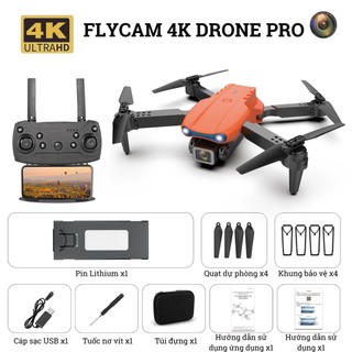 Flycam 4k drone pro, fiycam mini giá rẻ trang bị camera kép 4k, pin 1800mah