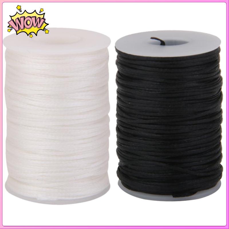 Cuộn Chỉ Sáp Dẹp Màu Đen 76 Yard Dài 1.2mm Chuyên Dụng May Vá Thủ Công