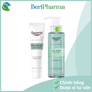 Combo Eucerin Tinh Chất Và Sữa Rửa Mặt Giảm Mụn Proacne A.I Clearing Treament 40ml & Cleansing Gel 200ml