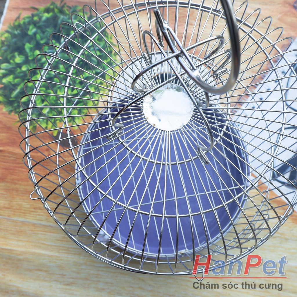 HN-Lồng Chòe Cao Chất liệu 100% inox không gỉ sét (Hanpet long chim inox) tặng áo lồng và máng ăn/