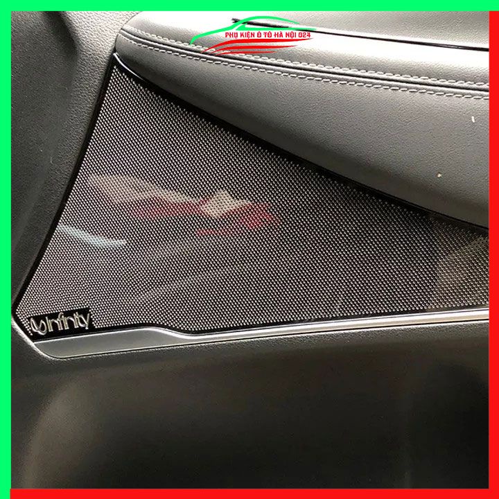Bộ ốp màng loa Santafe 2019-2021 phay xước chuẩn theo xe vân Titan chống xước trang trí nội thất ô tô