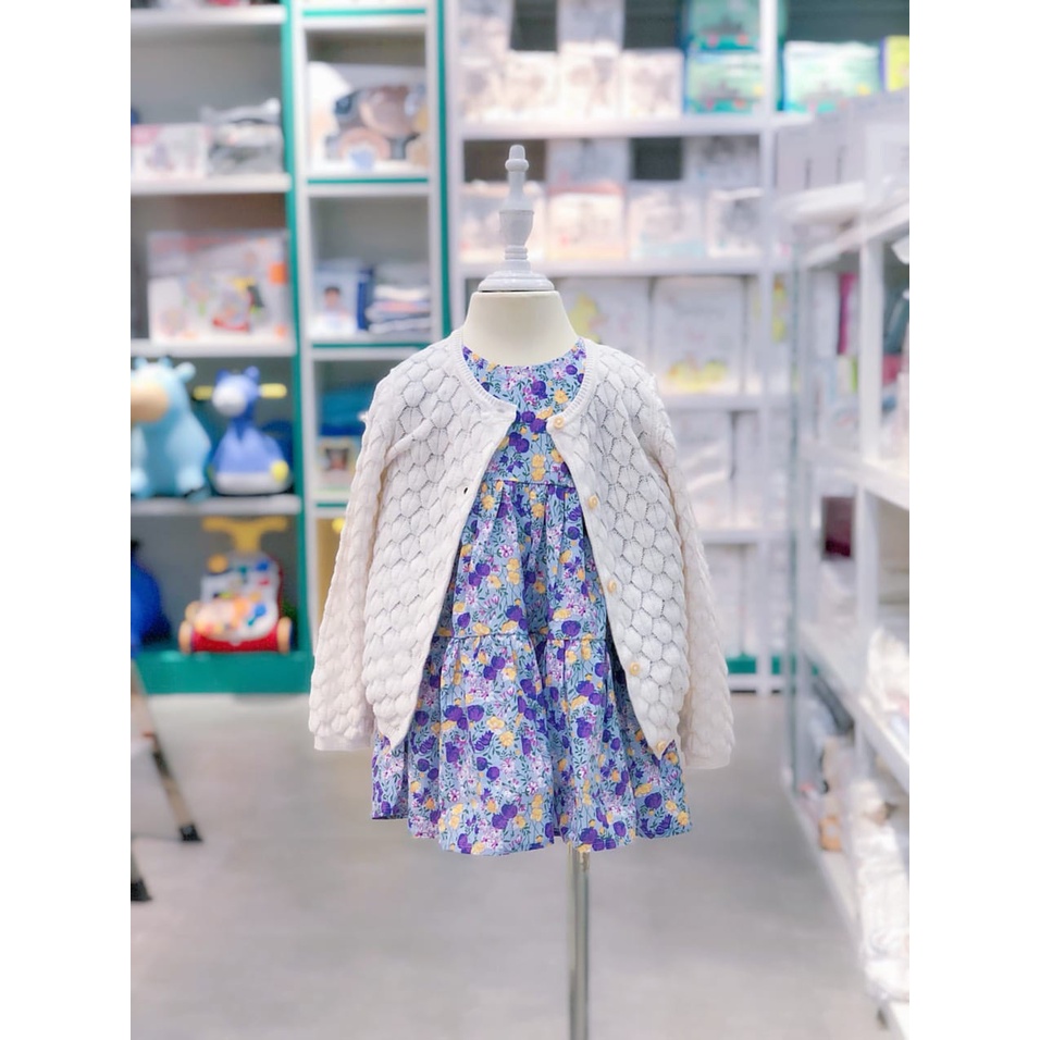 Áo khoác len cardigan trắng HM dành cho bé gái