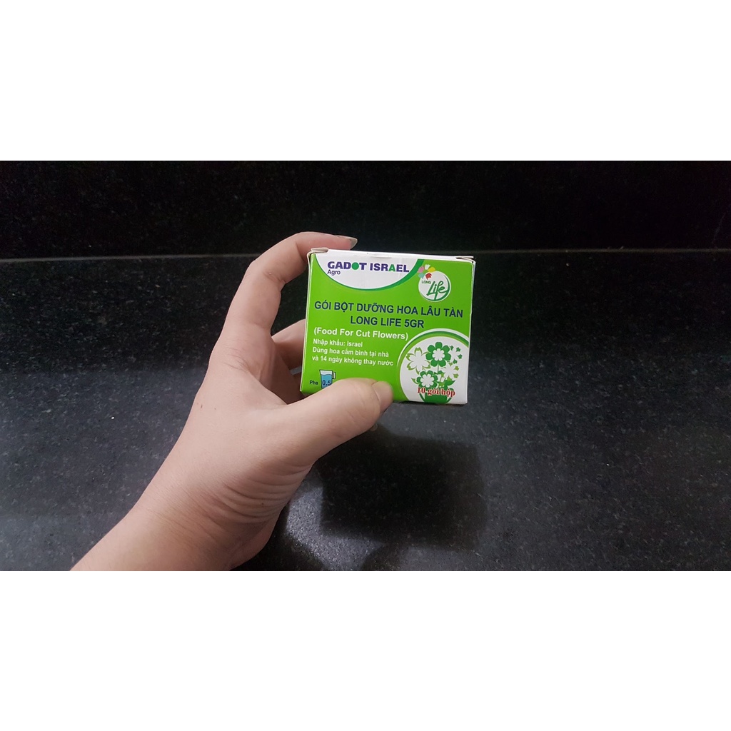 Longlife nhập khẩu Israel dạng bột pha nước dưỡng hoa lâu tàn 1gói nhỏ 5gr